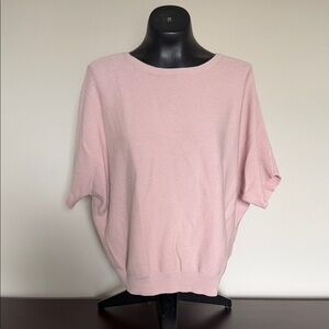 Lightweight Cotton Cashmere Link-Stitch Dolman Sweater
